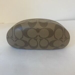 Coach Brown Hard Case Clam Shell Signature Logo Sunglasses / Eyeglasses